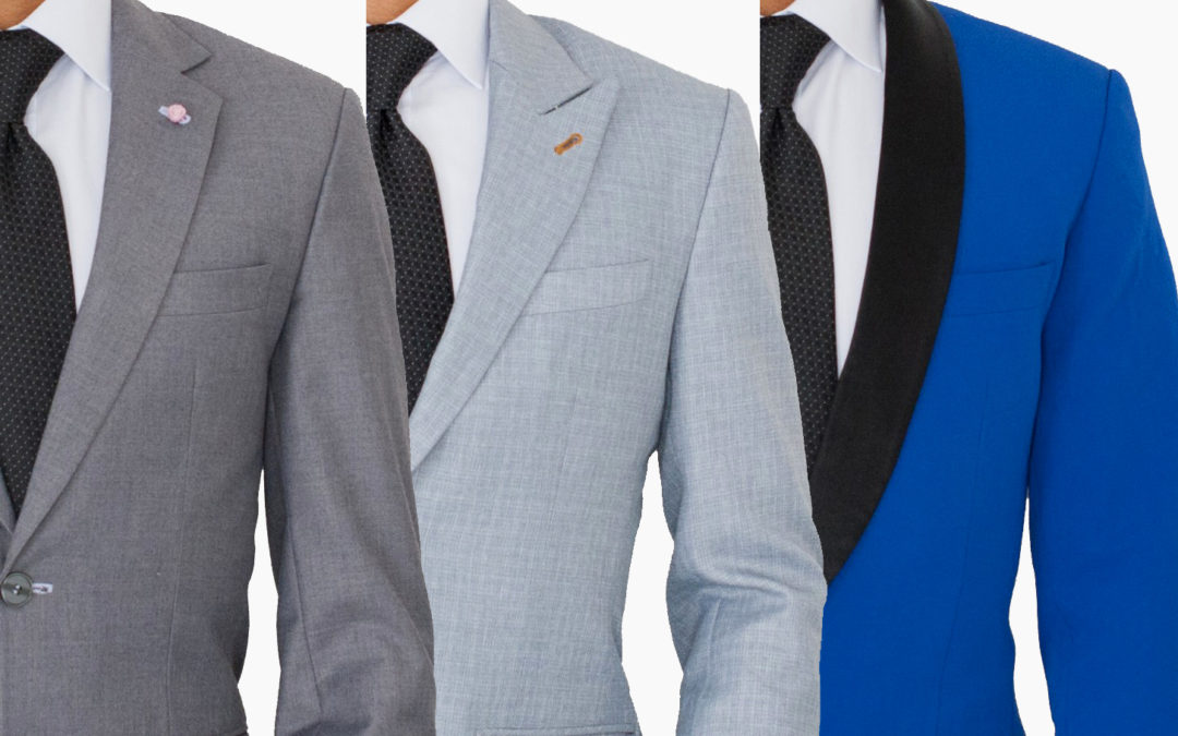 Different lapel types: notch lapel vs. peak lapel vs. shawl lapel