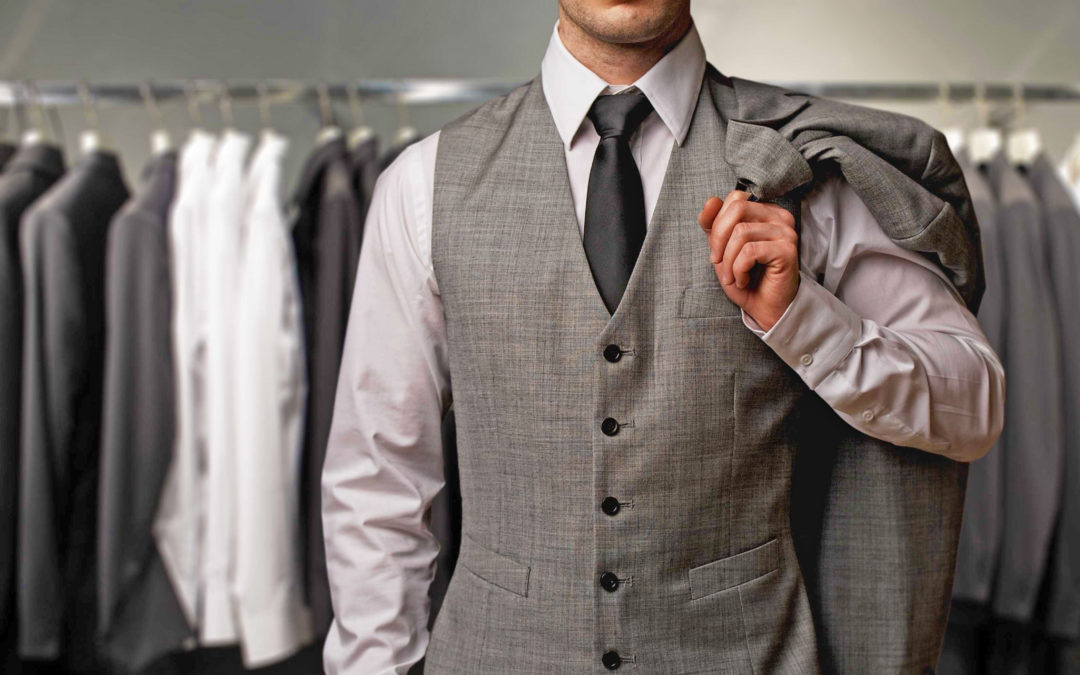 Grey suit with a grey vest