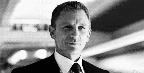 James Bond with a smirk on his face