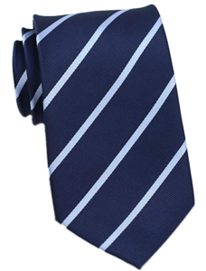 Bows&Ties striped tie in dark blue (navy) color