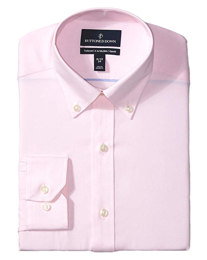 pink button-down dress shirt example