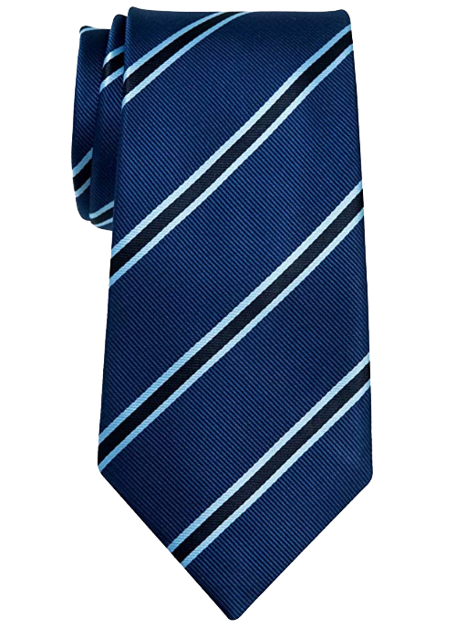 British-striped navu blue tie by Retreez