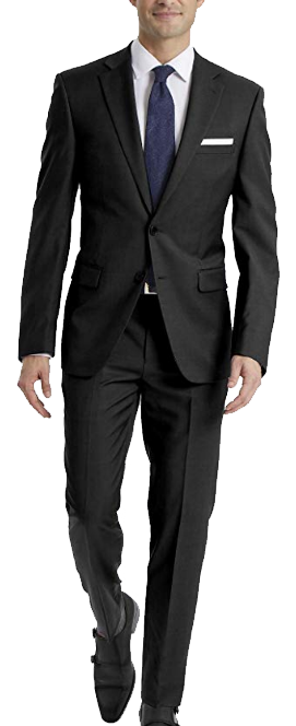 Stretch slim fit black suit by Calvin Klein