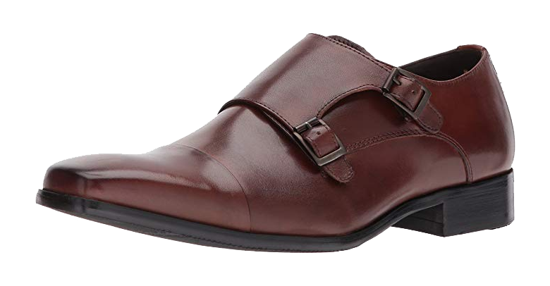 Brown monk strap shoes by Kenneth Cole