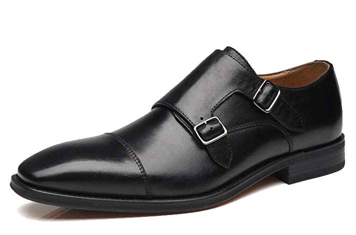 Double monk strap black shoes by La Milano