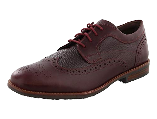 Burgundy brogue derby shoes by Rockport