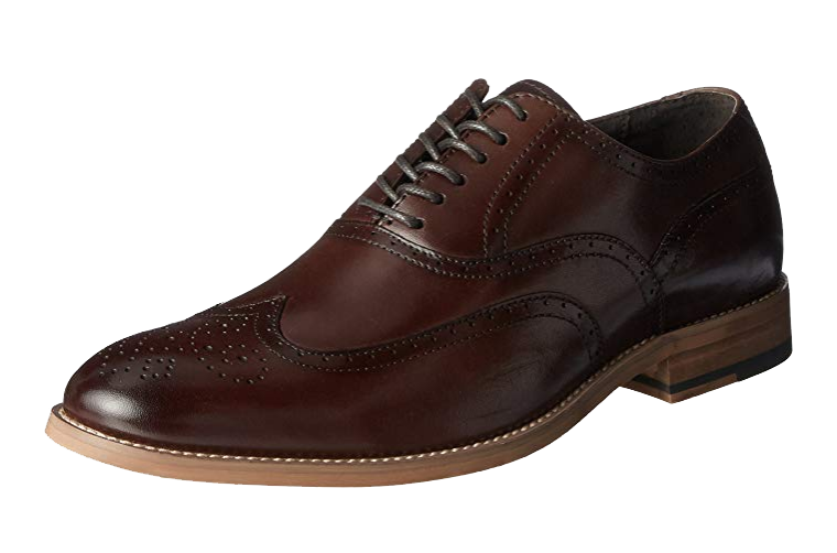 Brown brogue oxford shoes by Stacy Adams