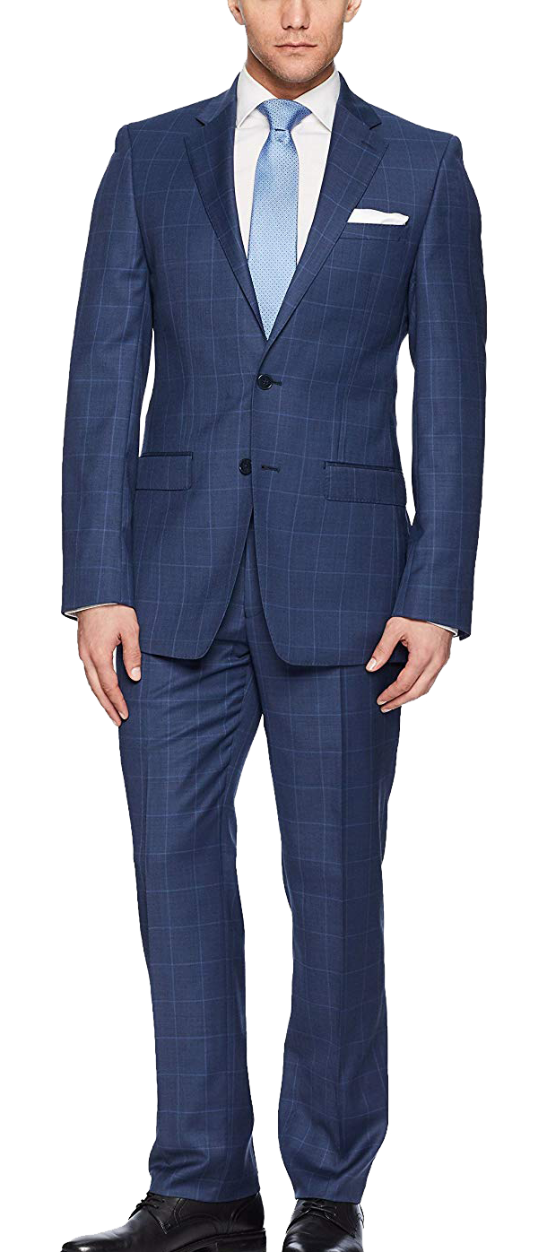 Slim fit navy suit by Calvin Klein