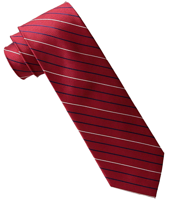 Red tie with black/blue/white stripes by Tommy Hilfiger