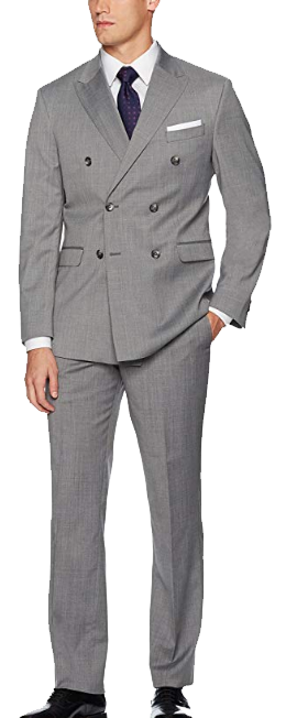 Light-grey double-breasted suit by Kenneth Cole