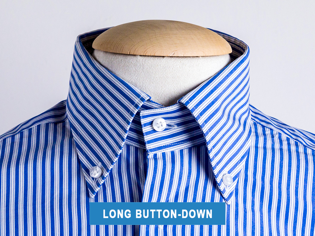 The long button-down shirt collar type