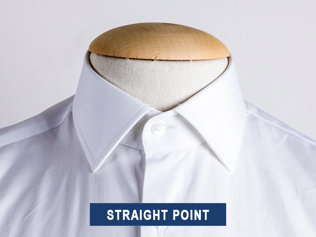 Straight point collar shirt type