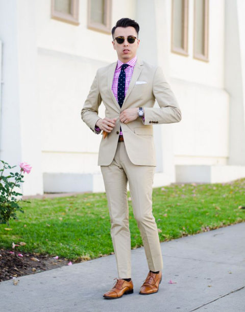 Beige Suit Color Combinations with Shirt and Tie - Suits Expert