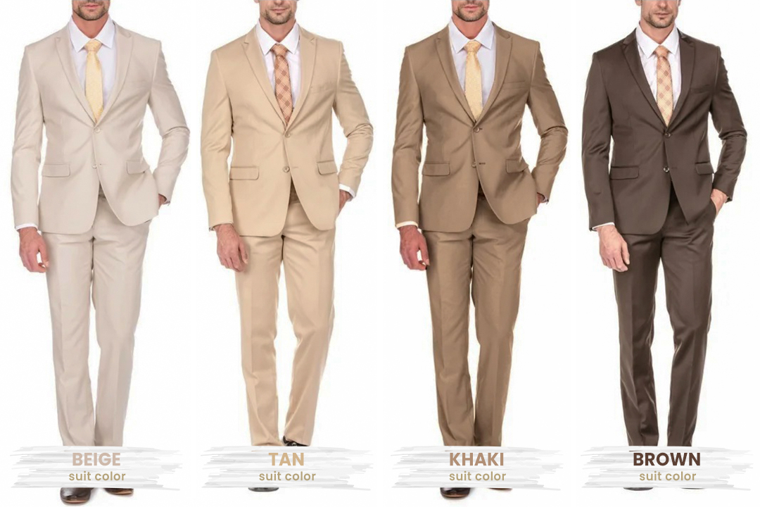 Tan vs. Beige and Khaki Suits.