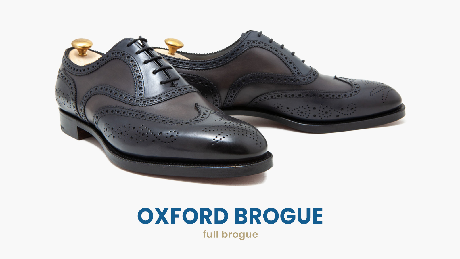 black full brogue oxford shoe style
