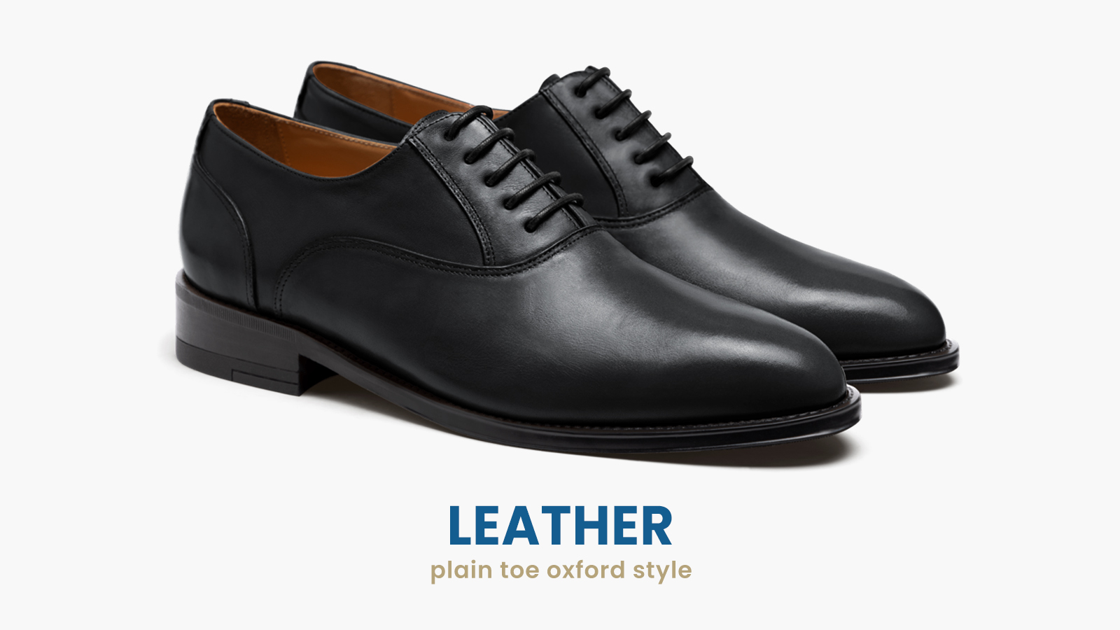 black plain leather oxfords