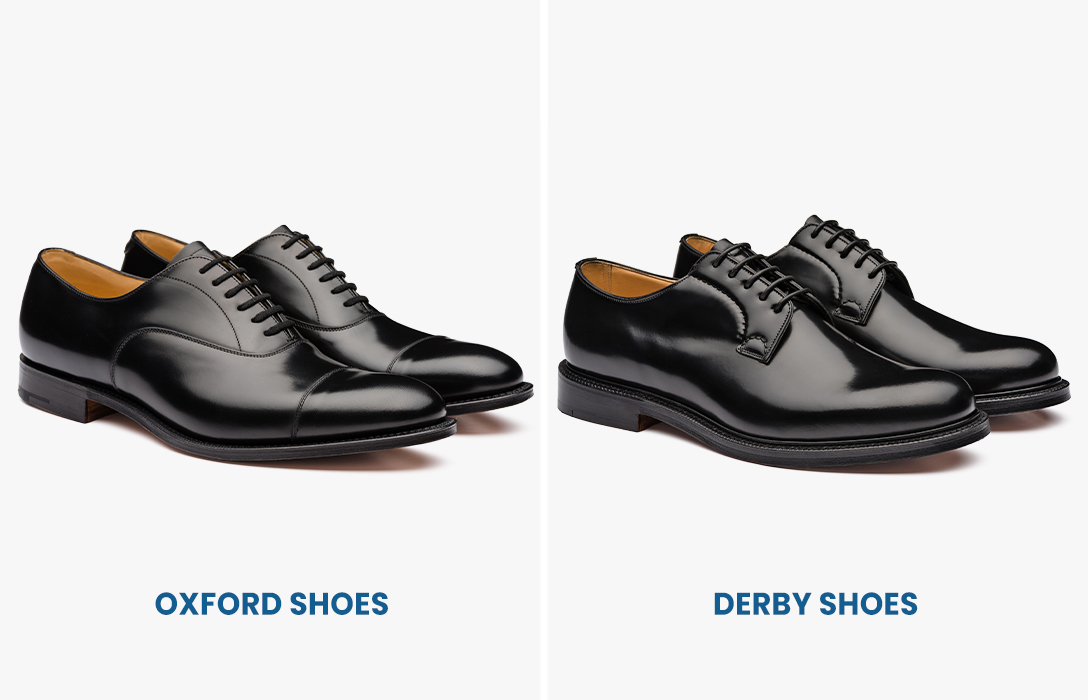 black oxford vs. derby shoes