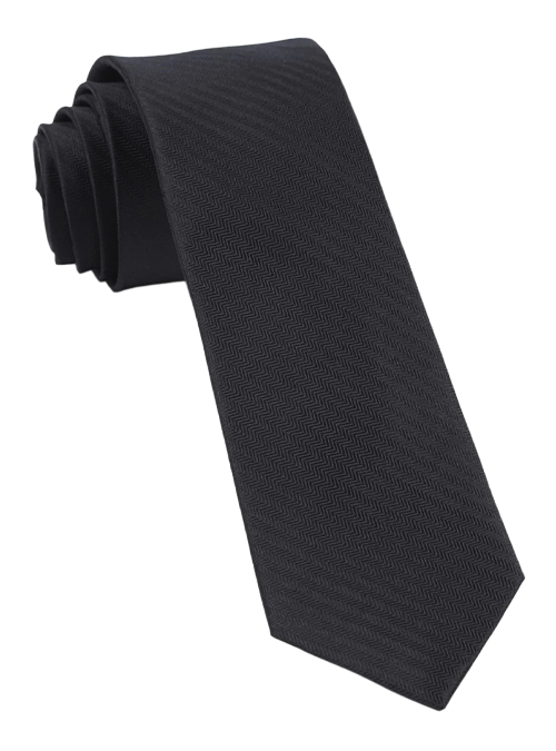 black solid tie