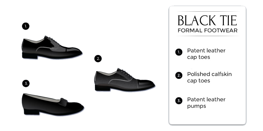 Formal black-tie formal footwear options