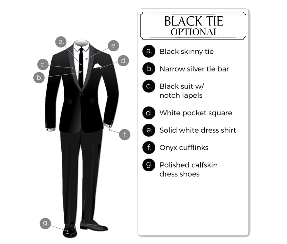 black tie dress code for wedding