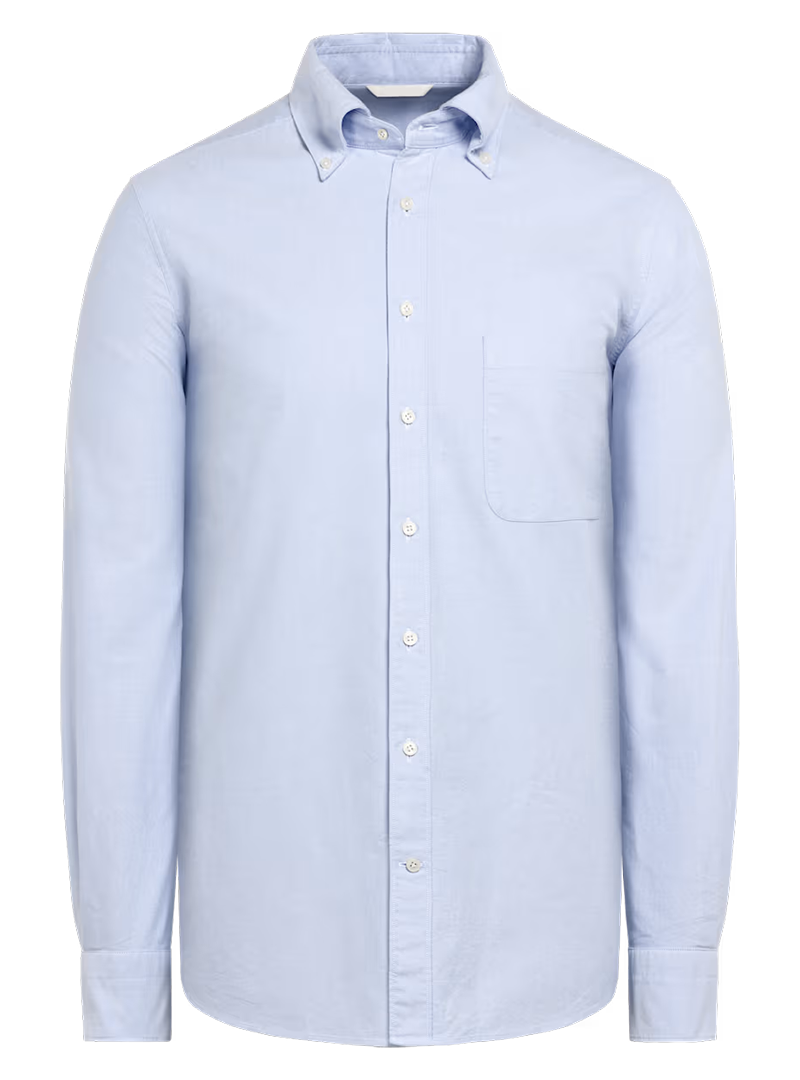 blue button-down dress shirt