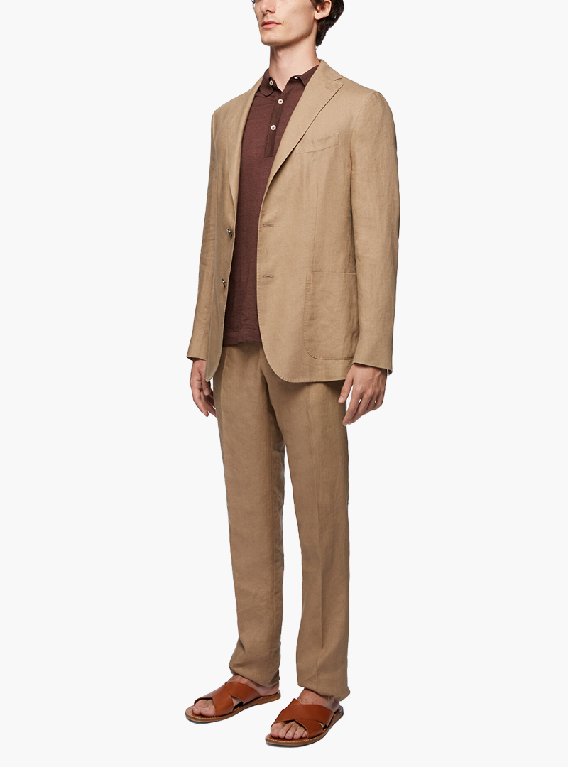 Boglioli linen khaki suit