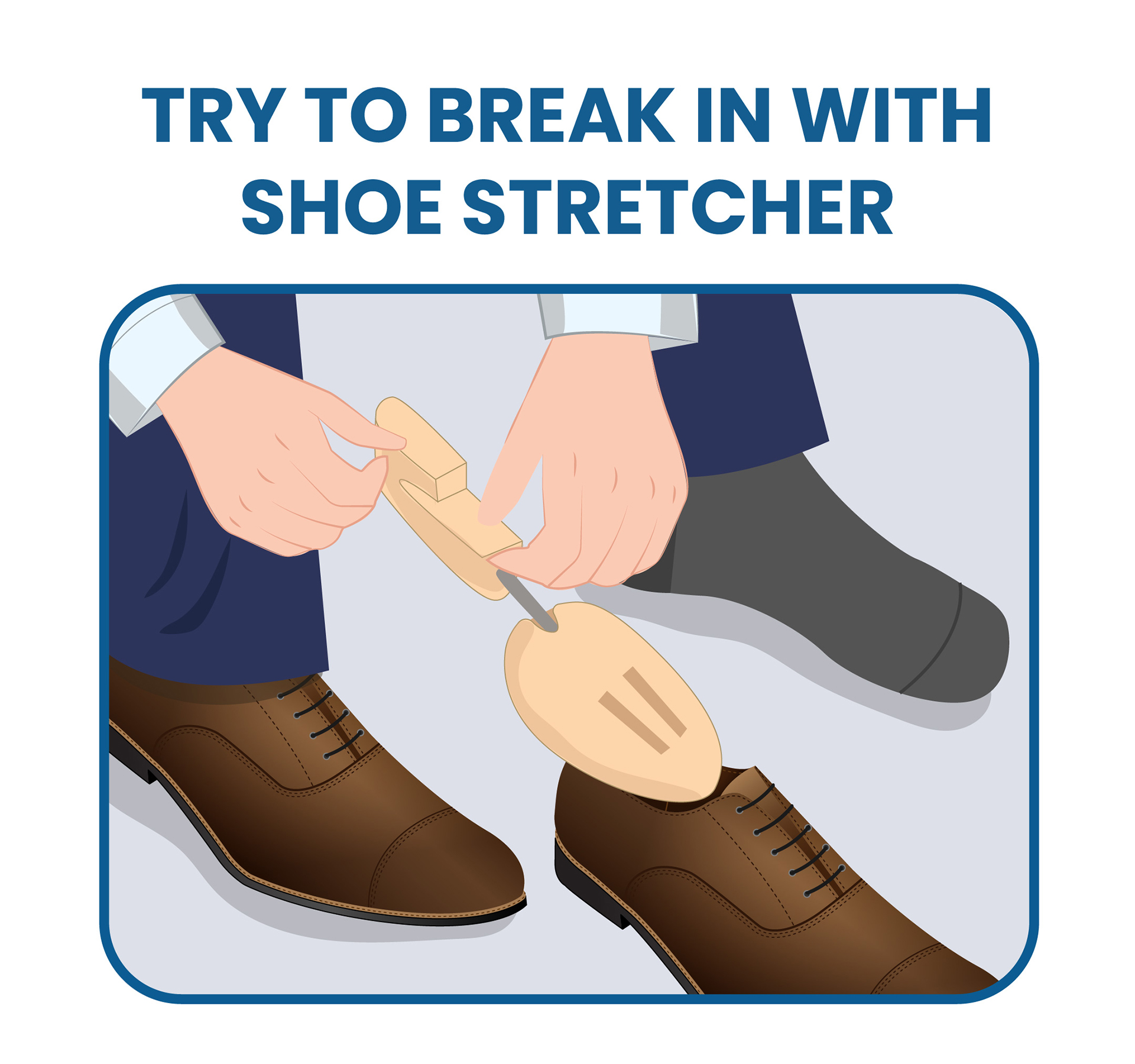using shoe stretched to break in dress shoes