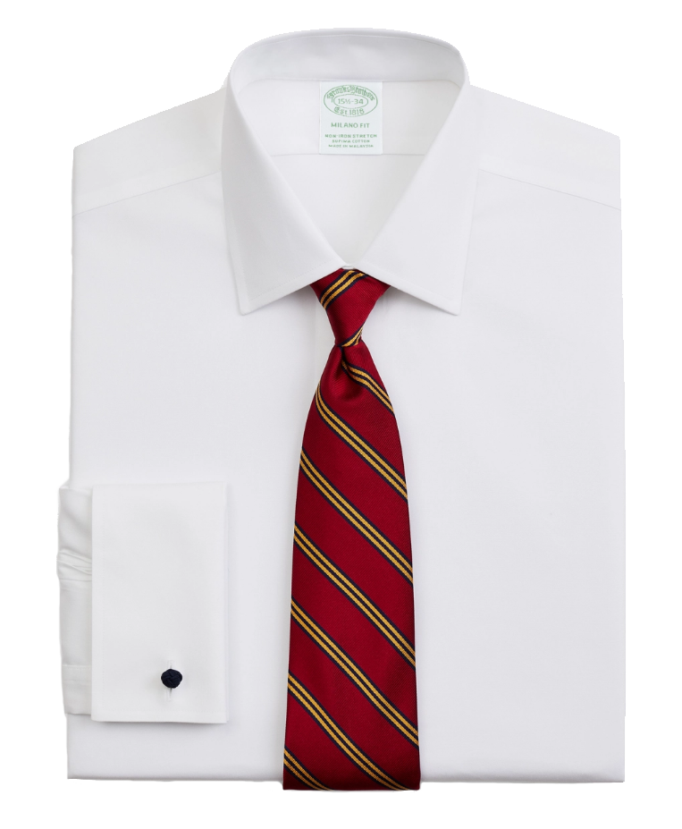 slim-fit white stretch dress shirt by Brooks Brothers