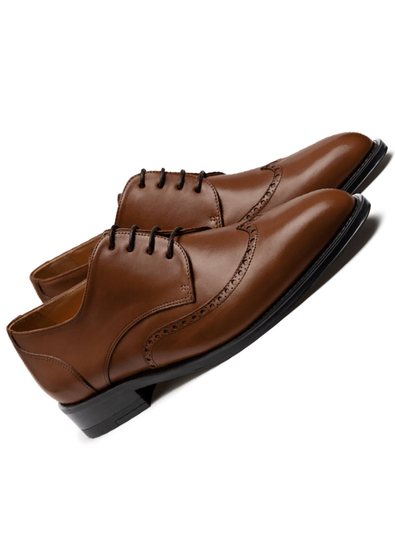 brown brogue derby shoes