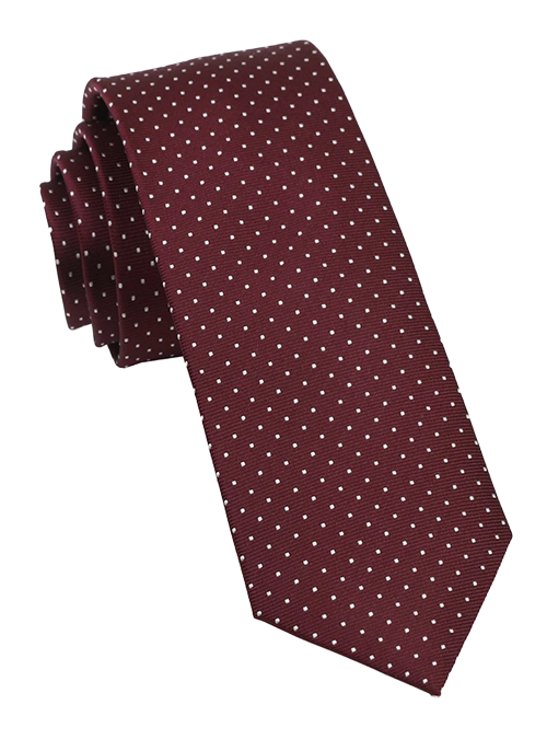 burgundy dotted tie