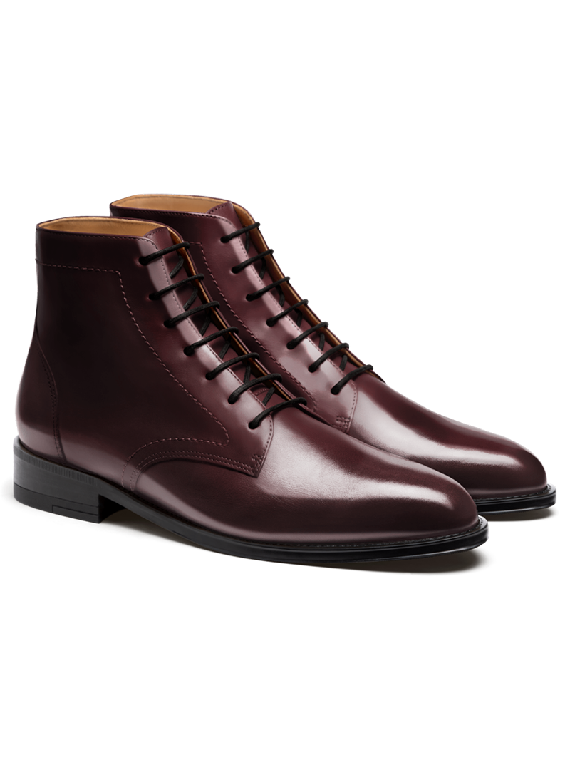 burgundy leather dress boots