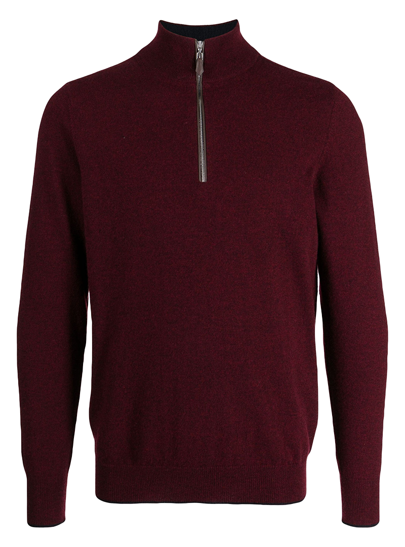 burgundy zip sweater