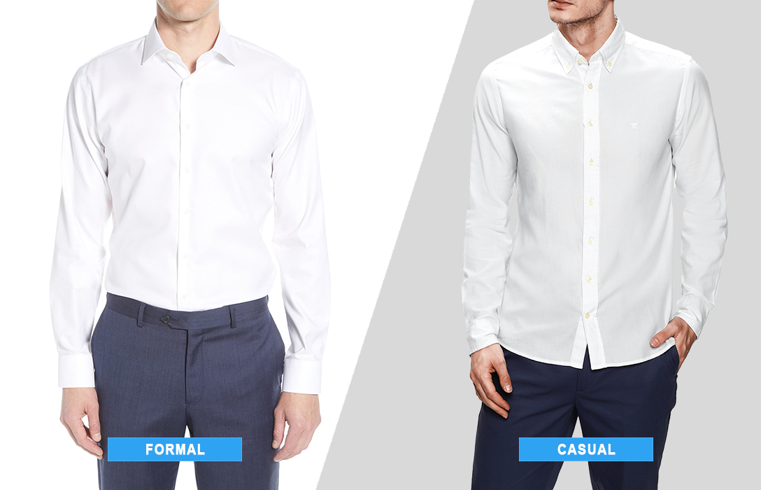 button up vs. button down dress shirt formality differences