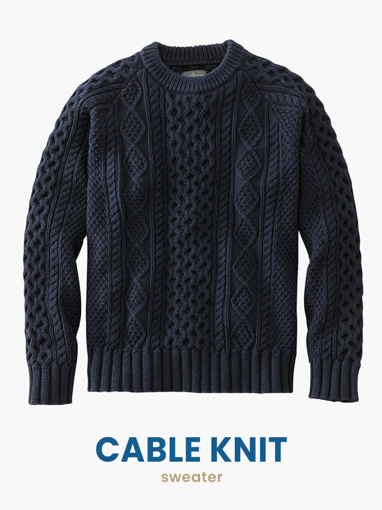 cable knit sweater type