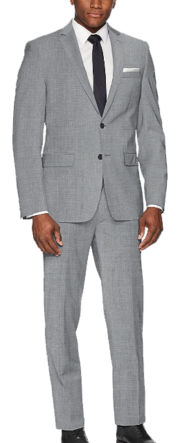 Stretch wool slim-fit light grey suit by Calvin Klein