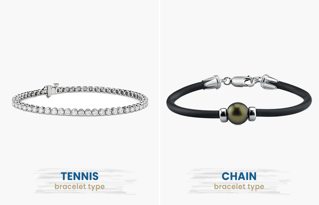 chain bracelet vs. tennis bracelet closure difference