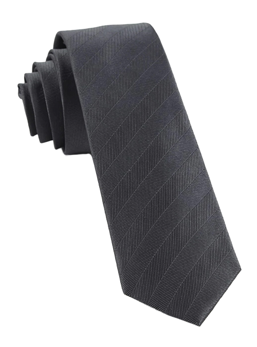 charcoal grey herringbone tie