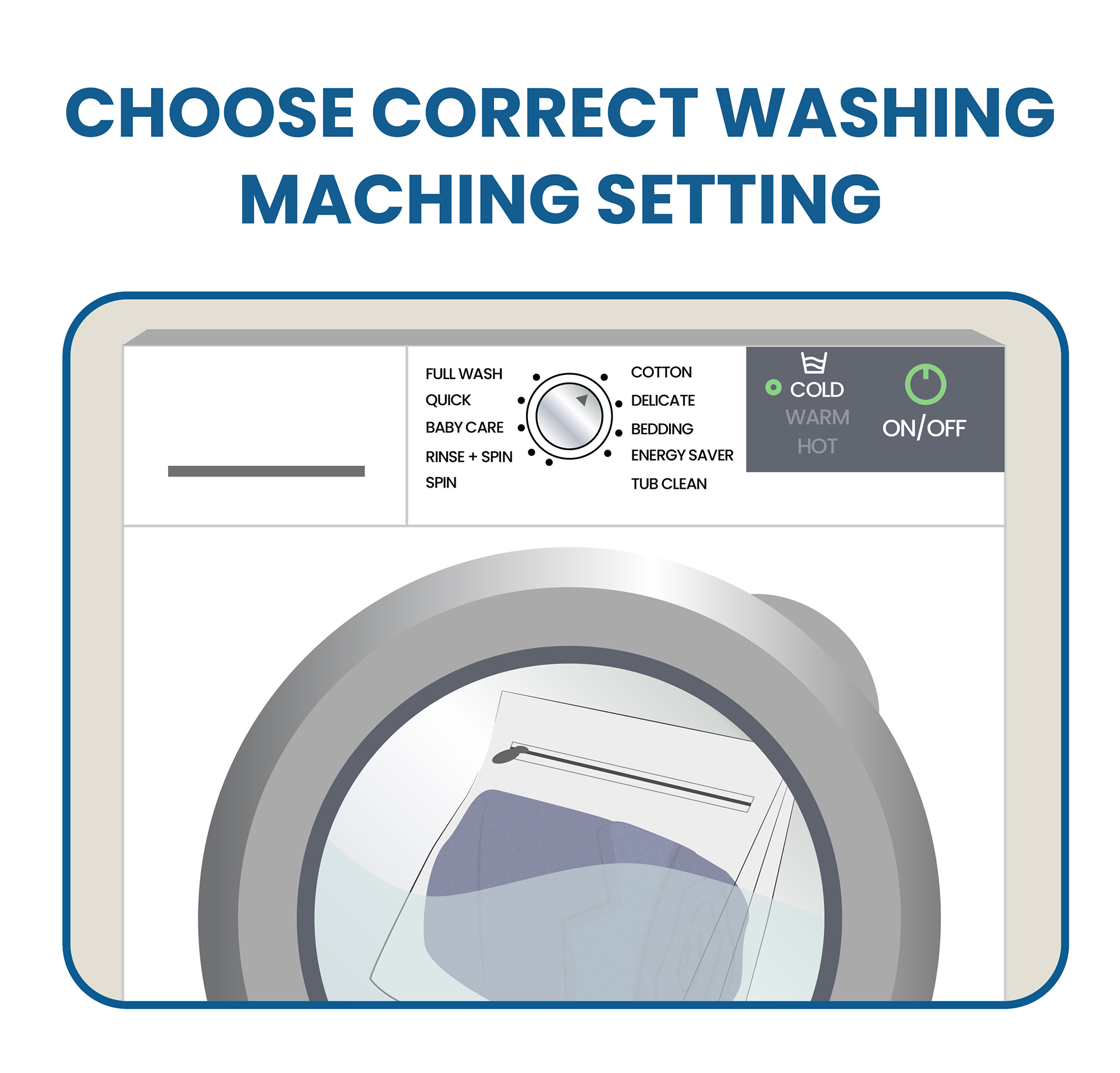 choose correct washing machine setting to wash your suit