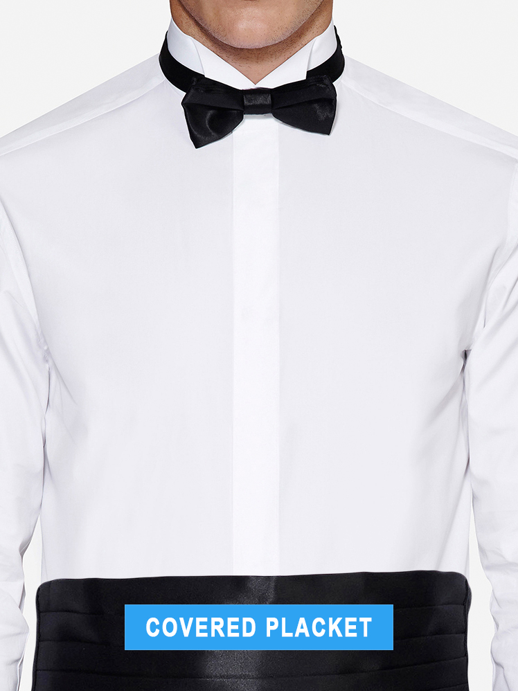 covered placket tuxedo shirt