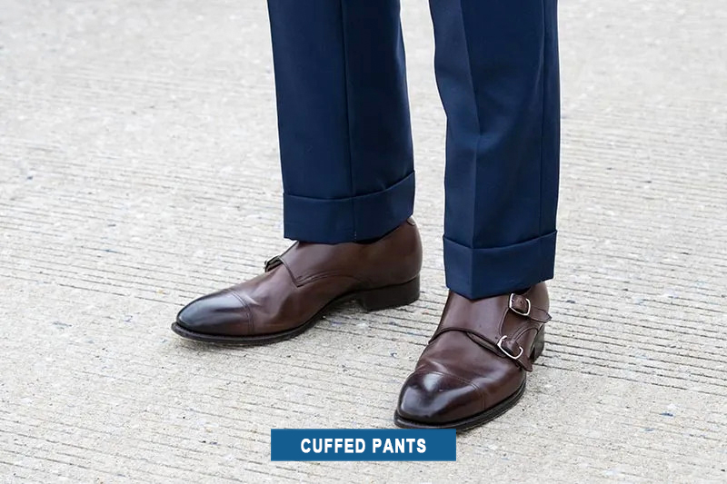 cuffed suit pants trouser break