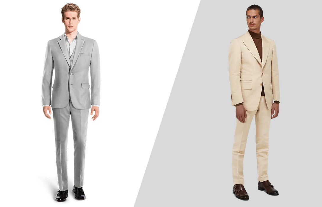 different cotton suit styles: three-piece & three-pocket suits