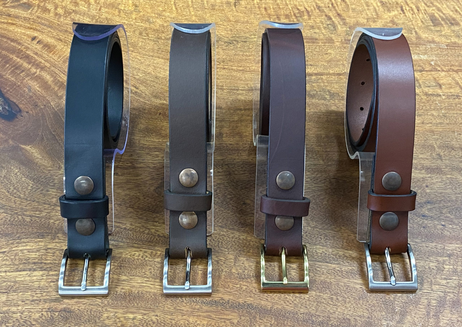 different leather color belts