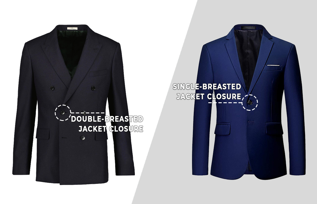 double-breasted vs. single-breasted suit jacket styles