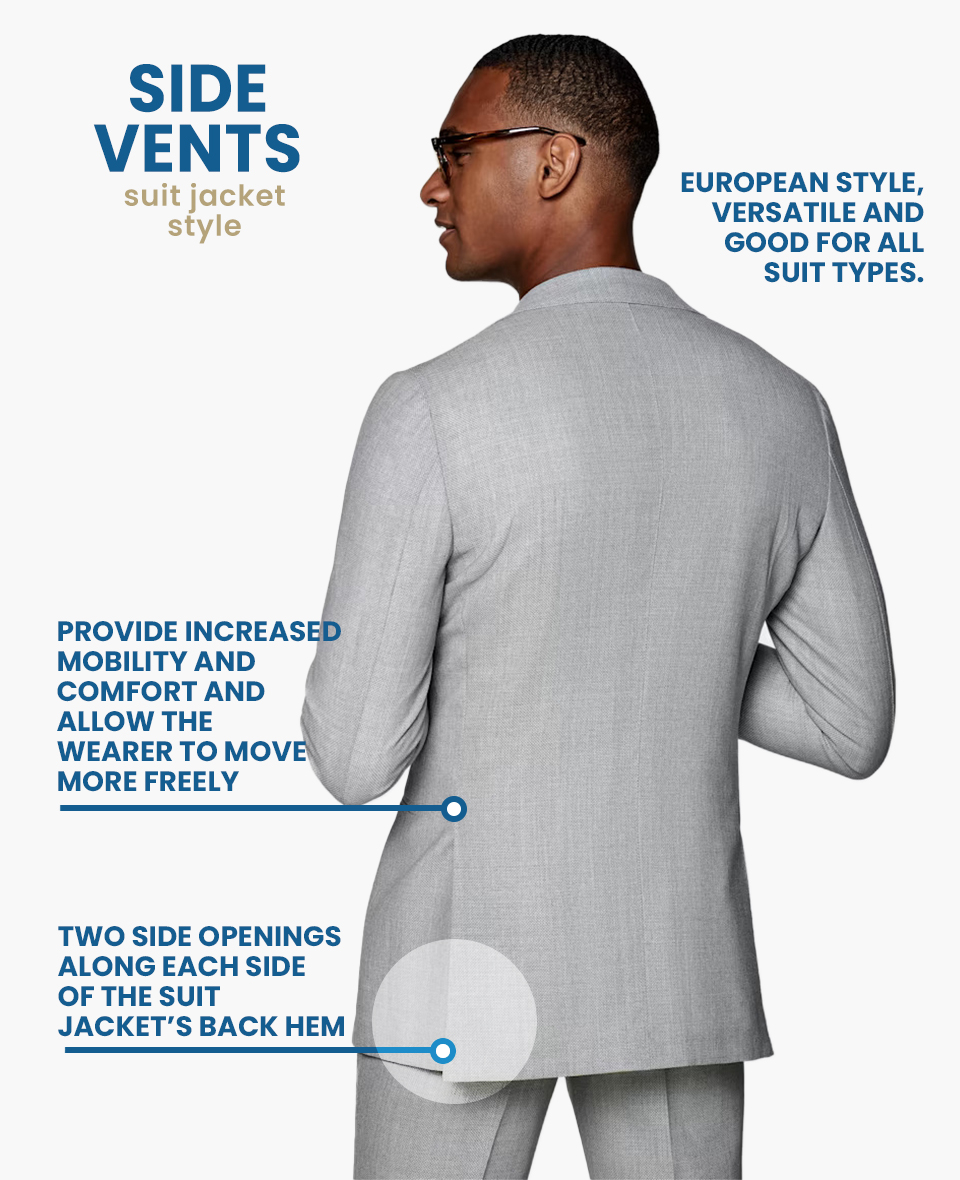 double side suit jacket vent style