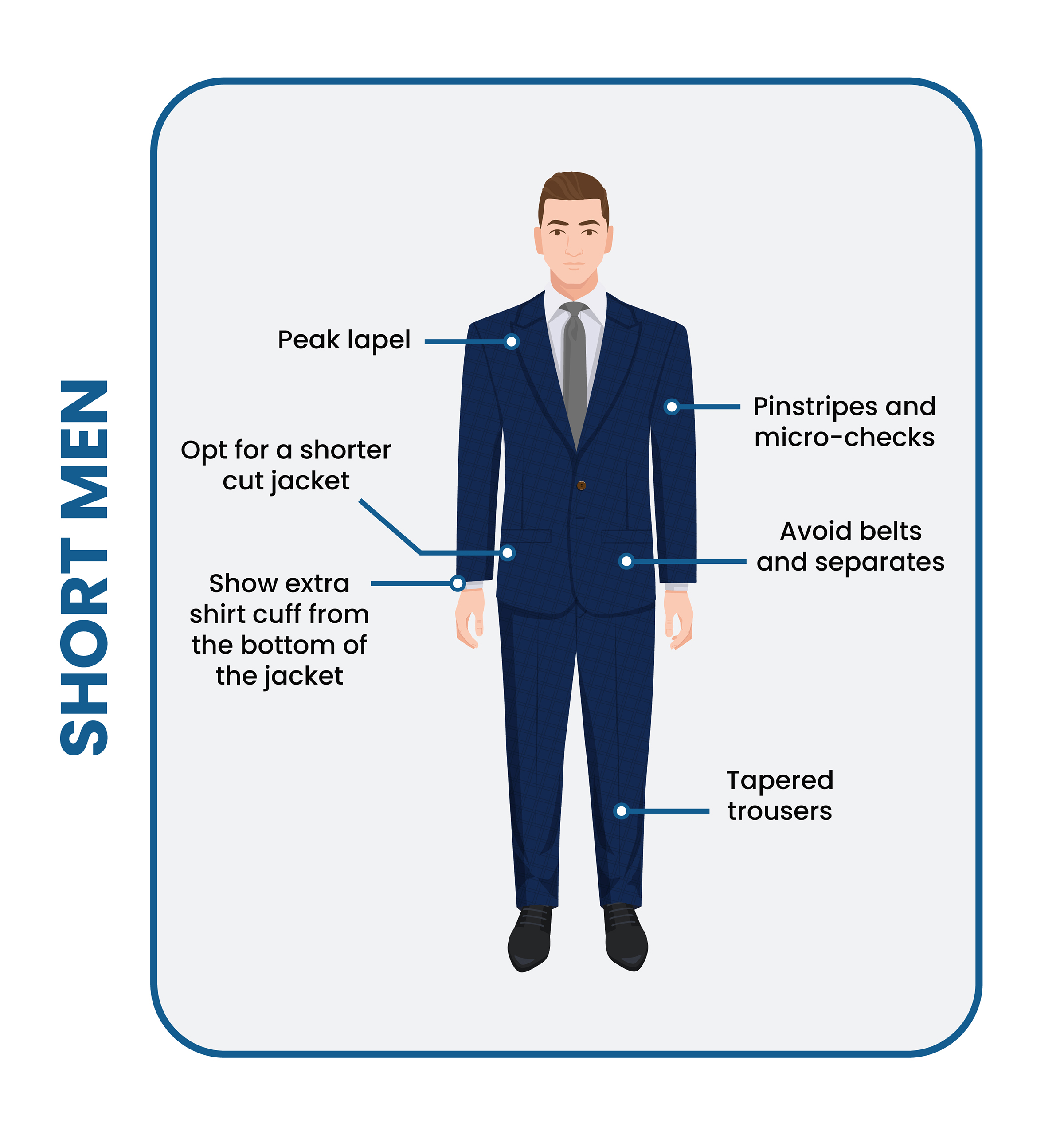 how should short men dress