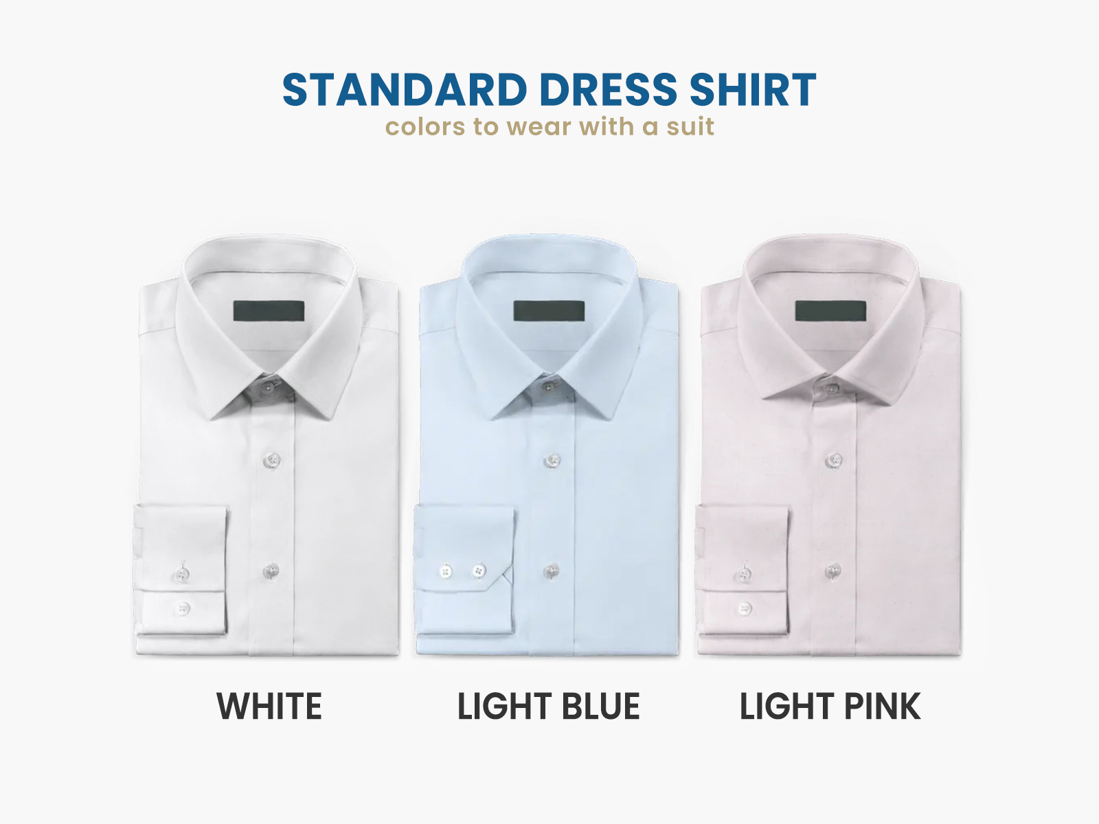 standard dress shirt colors to wear with a suit