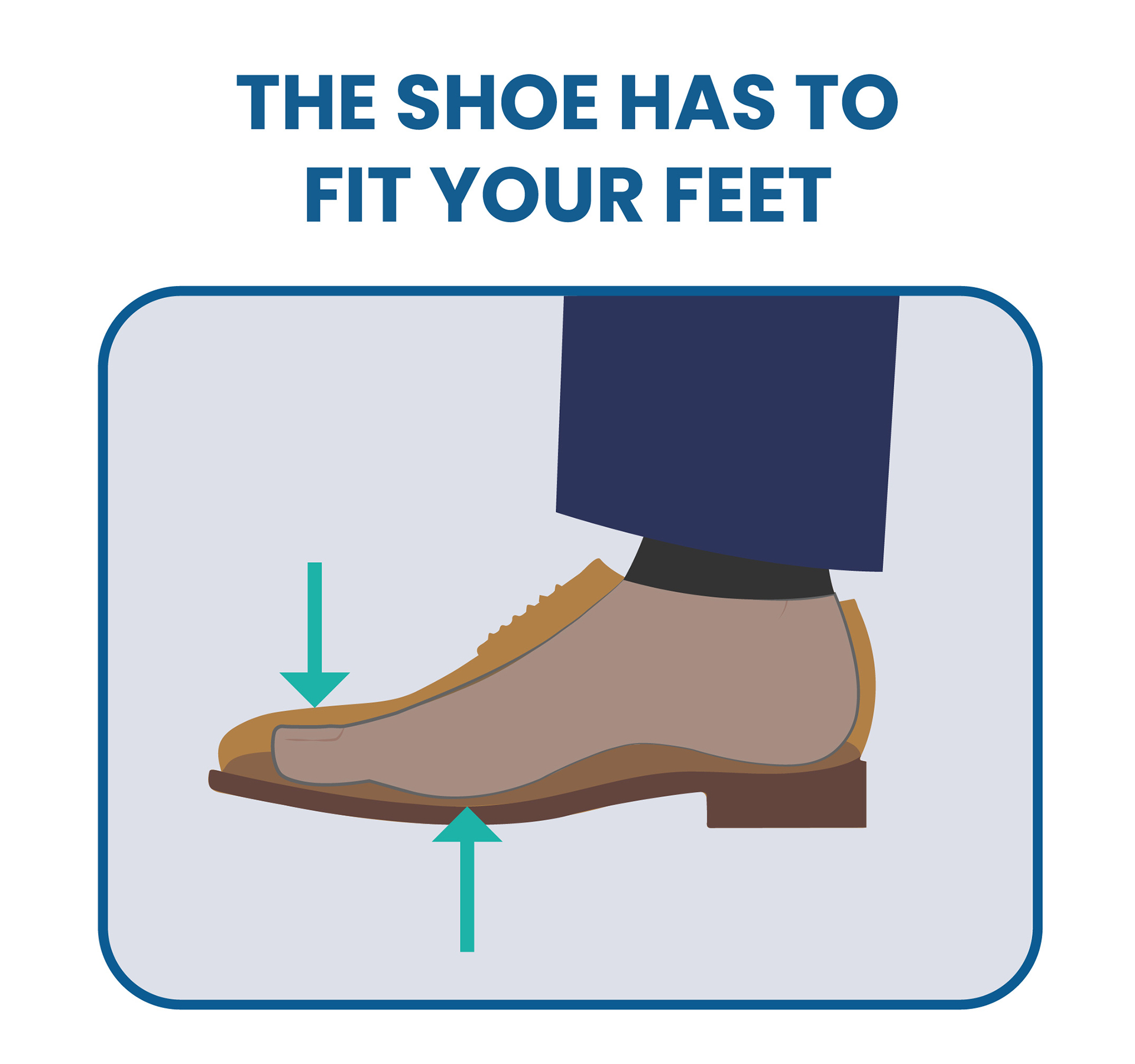 feet fit into a new dress shoe