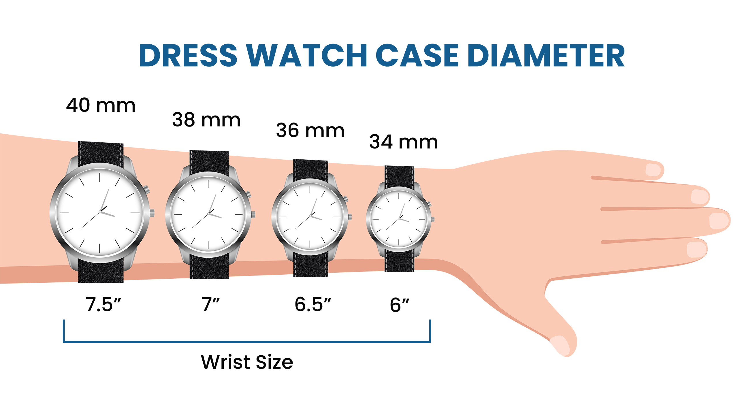 how to choose dress watch diameter size