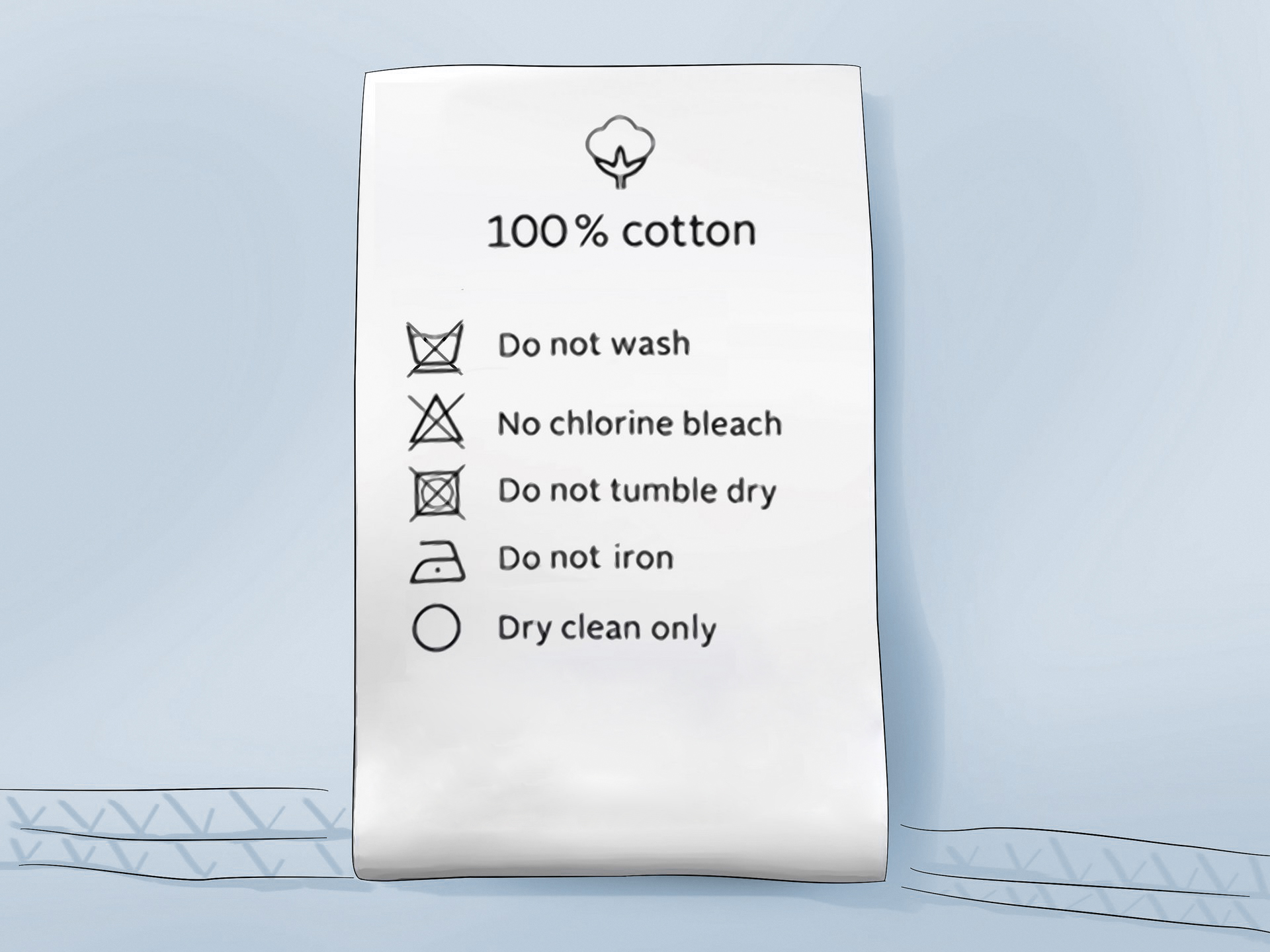 "dry-clean only" label, which means: do NOT wash your suit