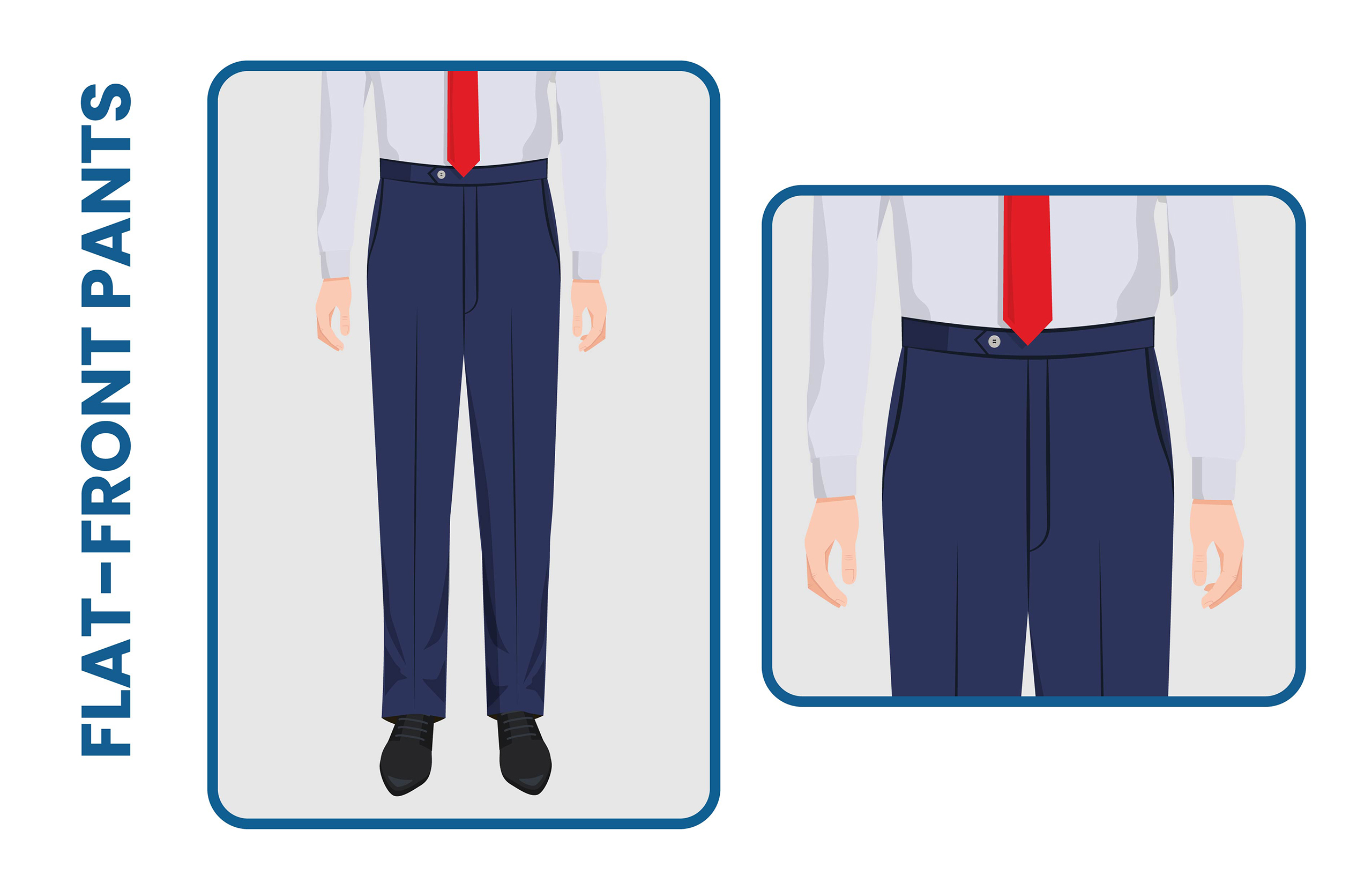 flat-front pants style